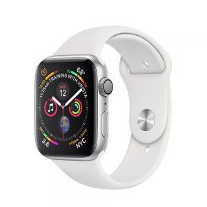 Watch Series 4 Steel Cellular (44mm), Silver, White Sport Band