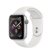 Watch Series 4 Aluminum (44mm), Silver, White Sport Band Watch Series 4 Aluminum (44mm), Silver, White Sport Band