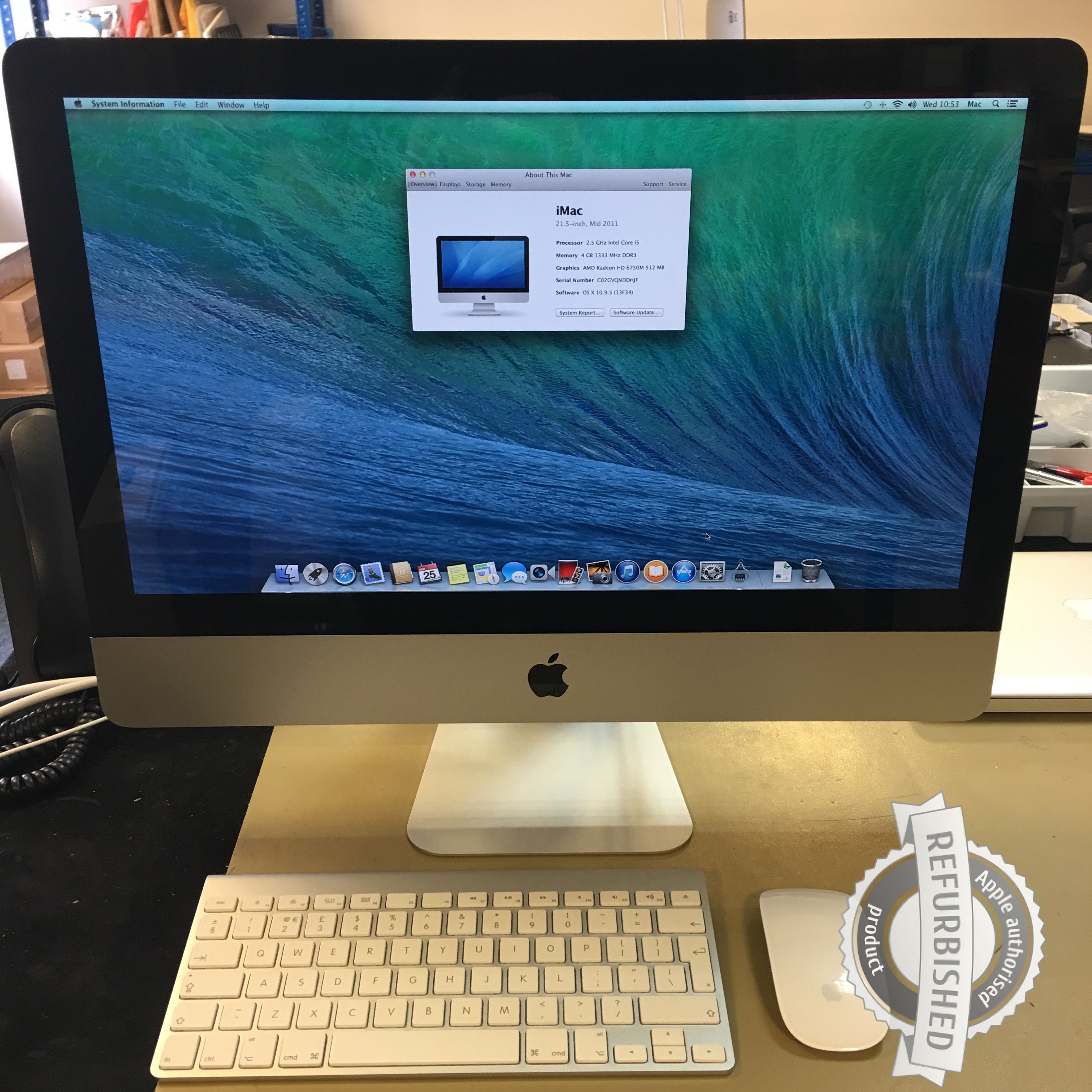 Refurbished iMac 21.5" 2.5 GHz Intel Core i5 (4GB/500GB SATA) 2.5 GHz